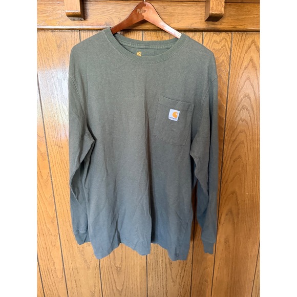 Carhartt Other - Carhartt Mens K126 Long Sleeve Pocket T-Shirt Olive Green Original Fit Medium M